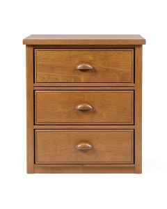 Aundraya 3 - Drawer Solid Wood Nightstand In Light Brown (synthetic illustration; no displayed measurements)