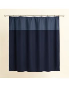 Holly Bluff Shower Curtain Hanging Flat From A Plain Rod - Navy (synthetic illustration; no displayed measurements)