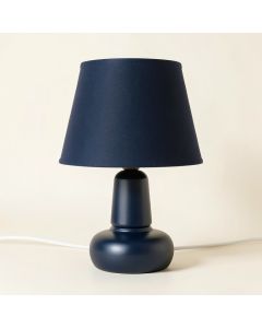 Moss Canyon Table Lamp With A Plain Fabric Shade - Navy (synthetic illustration; no displayed measurements)