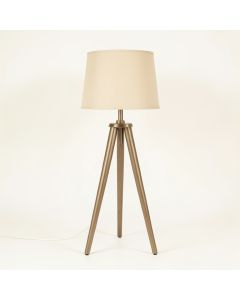 Vale Crossing Floor Lamp With A Plain Fabric Shade - Beige (synthetic illustration; no displayed measurements)