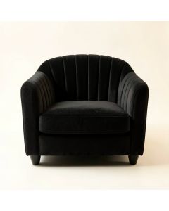 Ash Branch Upholstered Armchair - Black (synthetic illustration; no displayed measurements)