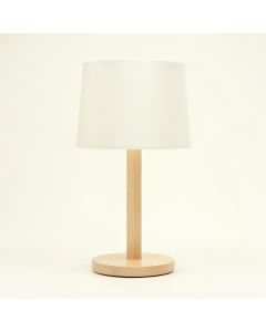 Elm Bend Table Lamp With A Plain Fabric Shade - Ivory (synthetic illustration; no displayed measurements)