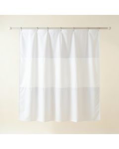 Dawn Bridge Shower Curtain Hanging Flat From A Plain Rod - White (synthetic illustration; no displayed measurements)
