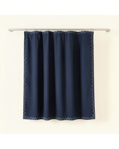 Ridge Edge Shower Curtain Hanging Flat From A Plain Rod - Navy (synthetic illustration; no displayed measurements)