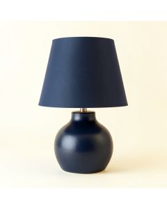 Sage Brook Table Lamp With A Plain Fabric Shade - Navy (synthetic illustration; no displayed measurements)
