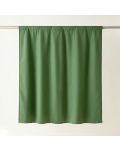 Oak Arc Shower Curtain Hanging Flat From A Plain Rod - Green (synthetic illustration; no displayed measurements)