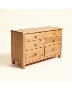 Westhoff 60 '' Wide 6 Drawer Pine Wood Credenza (synthetic illustration; no displayed measurements)