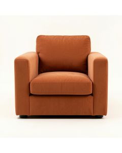 Ash Dell Upholstered Armchair - Terracotta (synthetic illustration; no displayed measurements)