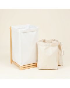 Moss Bluff Laundry Sorting Station With Plain Removable Bags - White (synthetic illustration; no displayed measurements)