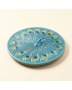 3Drose Ceramic Tile Coasters - Turquoise Peacock Art - Set Of 4 ( Cst_26164_3 ) (synthetic illustration; no displayed measurements)