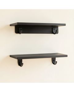Pine Branch Wall-Mounted Entryway Organizer Shelf - Black (synthetic illustration; no displayed measurements)