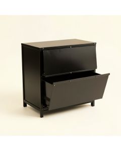 Wren Crossing Freestanding Pull-Out Hamper Cabinet - Black (synthetic illustration; no displayed measurements)