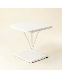 Cedar Crossing Compact Balcony Table - White (synthetic illustration; no displayed measurements)