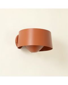 Cedar Brook Wall Sconce Mounted On A Plain Wall - Terracotta (synthetic illustration; no displayed measurements)