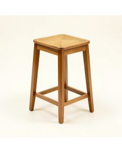 Barnhill Solid Wood And Natural Cane Stool (synthetic illustration; no displayed measurements)