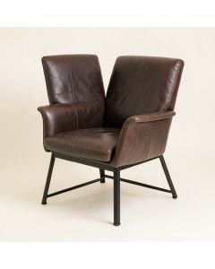 Ellis 28.25 '' Wide Top Grain Leather Wingback Chair (synthetic illustration; no displayed measurements)