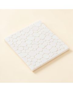 Arctic .59 '' X .98 '' Seashell Mosaic Tile In White (synthetic illustration; no displayed measurements)