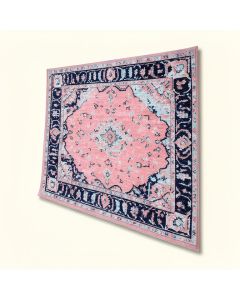 Ashburn Oriental Pink/Navy Blue/Light Blue Area Rug (synthetic illustration; no displayed measurements)