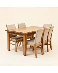 Ayeasha 5 - Piece Rubberwood Solid Wood Dining Set (synthetic illustration; no displayed measurements)