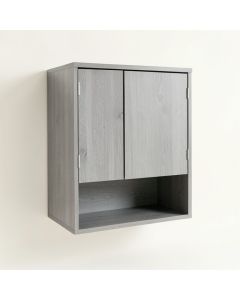 Oak Arc Wall-Mounted Laundry Cabinet - Gray (synthetic illustration; no displayed measurements)