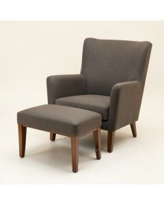 Meltzer 33.54 '' Wide Wingback Chair And Ottoman (synthetic illustration; no displayed measurements)