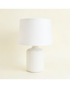 Holly Crossing Table Lamp With A Plain Fabric Shade - White (synthetic illustration; no displayed measurements)