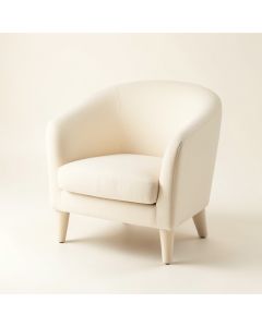 Shore Arc Upholstered Armchair - Ivory (synthetic illustration; no displayed measurements)