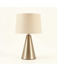 Glen Bluff Table Lamp With A Plain Fabric Shade - Beige (synthetic illustration; no displayed measurements)