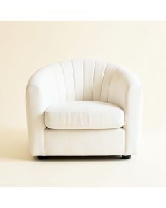Birch Edge Upholstered Armchair - White (synthetic illustration; no displayed measurements)