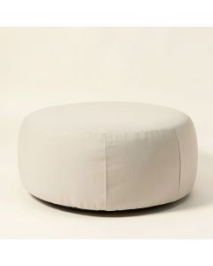 Mika 20 '' Wide Round Abstract Pouf Ottoman (synthetic illustration; no displayed measurements)