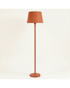 Moss Brook Floor Lamp With A Plain Fabric Shade - Terracotta (synthetic illustration; no displayed measurements)