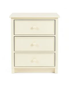 Kasim 3 - Drawer Solid Wood Nightstand In Cream (synthetic illustration; no displayed measurements)