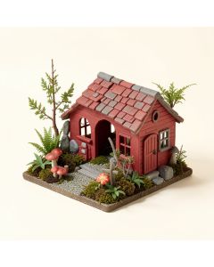 Tavernier Barn Fairy Garden (synthetic illustration; no displayed measurements)