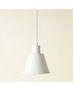 Stone Bend Pendant Light Suspended From One Plain Cable - White (synthetic illustration; no displayed measurements)