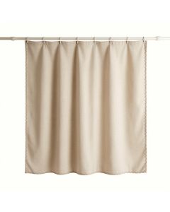 Holly Falls Shower Curtain Hanging Flat From A Plain Rod - Beige (synthetic illustration; no displayed measurements)