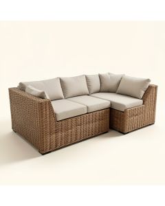 Tahoe Outdoor Wicker Patio Sectional With Cushions (synthetic illustration; no displayed measurements)