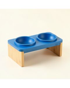 Cove Canyon Pet Feeding Stand With Two Plain Empty Bowls - Blue (synthetic illustration; no displayed measurements)