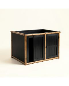 Rowan Brook Empty Furniture-Style Litter Enclosure - Black (synthetic illustration; no displayed measurements)