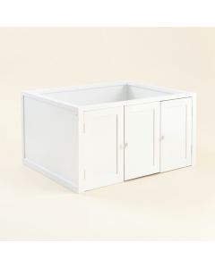 Linden Bend Empty Furniture-Style Litter Enclosure - White (synthetic illustration; no displayed measurements)