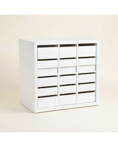 Linden Arc Small-Parts Storage Drawer Cabinet (synthetic illustration; no displayed measurements)