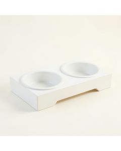 Vale Crossing Pet Feeding Stand With Two Plain Empty Bowls - White (synthetic illustration; no displayed measurements)