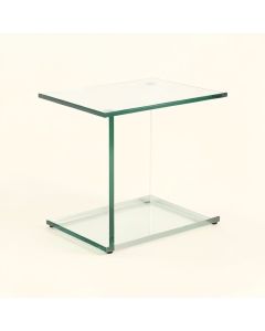 Rayna Glass Top End Table (synthetic illustration; no displayed measurements)