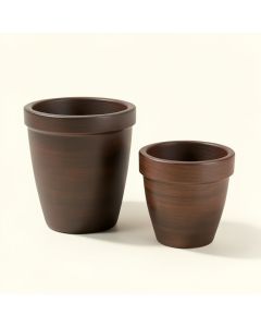 Happy Planter Planter , Set Of 2 ( Large , Medium ) , Mahogany (synthetic illustration; no displayed measurements)
