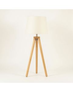 Spruce Canyon Floor Lamp With A Plain Fabric Shade - Ivory (synthetic illustration; no displayed measurements)