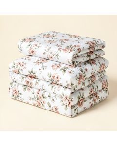 White Floral 2 Piece Duvet Cover Set (synthetic illustration; no displayed measurements)