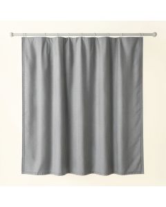 Meadow Crossing Shower Curtain Hanging Flat From A Plain Rod - Gray (synthetic illustration; no displayed measurements)
