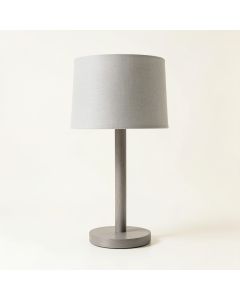 Olive Bridge Table Lamp With A Plain Fabric Shade - Gray (synthetic illustration; no displayed measurements)