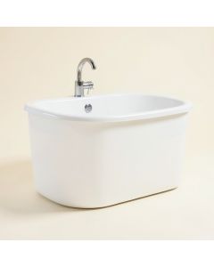 59 '' X 28 '' Freestanding Soaking Bathtub With Faucet (synthetic illustration; no displayed measurements)