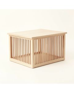 Maple Crest Empty Furniture-Style Pet Crate - Beige (synthetic illustration; no displayed measurements)
