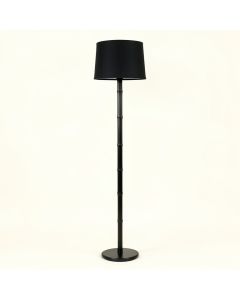 Fern Branch Floor Lamp With A Plain Fabric Shade - Black (synthetic illustration; no displayed measurements)